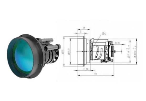 mid wave infrared continuous zoom lens 15 mm 300mm