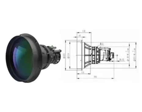 Mid-Wave Infrared Continuous Zoom Lens 50mm-1000mm MAX-MIL50100-3