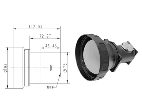 Long Wave Infrared Uncooled Manual Focus Lens 90mm/F1.2 MAX-LUM9012-8